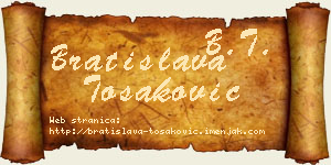 Bratislava Tošaković vizit kartica
